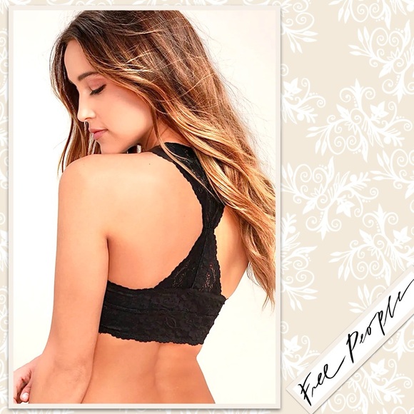 Free People Galloon Lace Raceback Bralette in Black - Picture 8 of 13